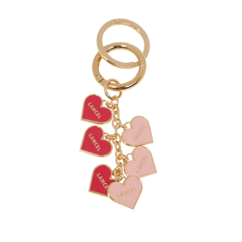 LANCEL Porte-clés multi cœurs Charms