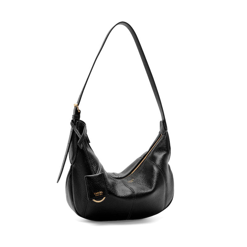 LANCEL Sac hobo zippé M Victoire cuir grainé