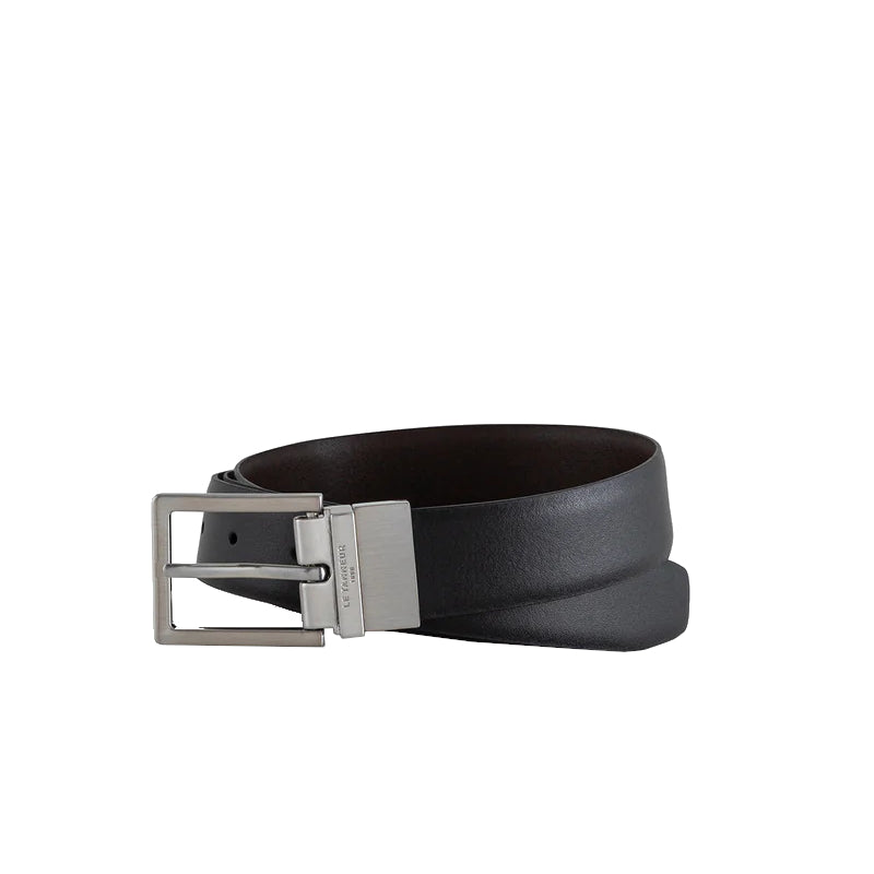 LE TANNEUR Ceinture homme classique avec boucle carrée en cuir lisse