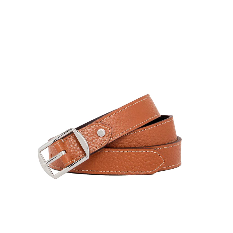 LE TANNEUR Ceinture réversible femme avec boucle carrée en cuir grainé