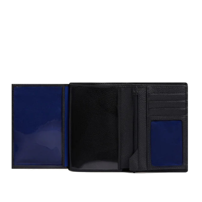 LE TANNEUR Grand portefeuille Charles vertical zippé 2 volets en cuir grainé