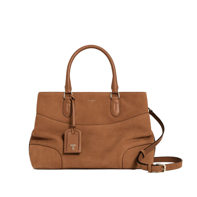 LE TANNEUR Grand sac à main en cuir nubuck grainé Romy