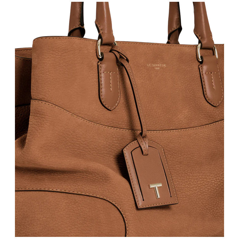 LE TANNEUR Grand sac à main en cuir nubuck grainé Romy