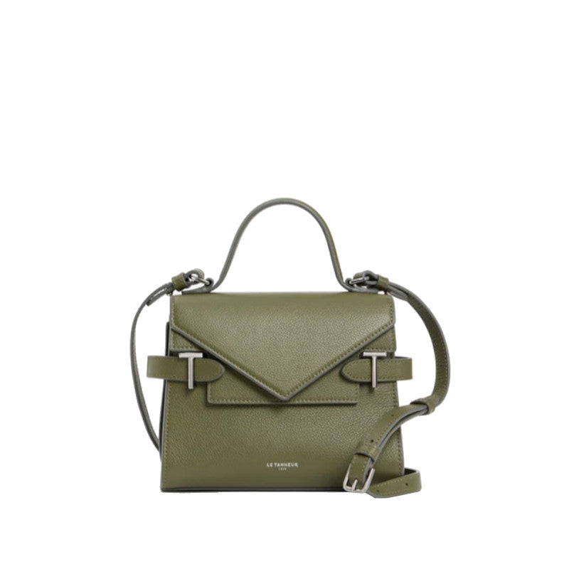 LE TANNEUR Petit sac à main double rabat Emilie en cuir grainé
