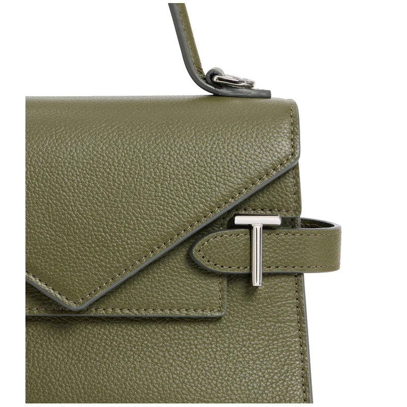 LE TANNEUR Petit sac à main double rabat Emilie en cuir grainé