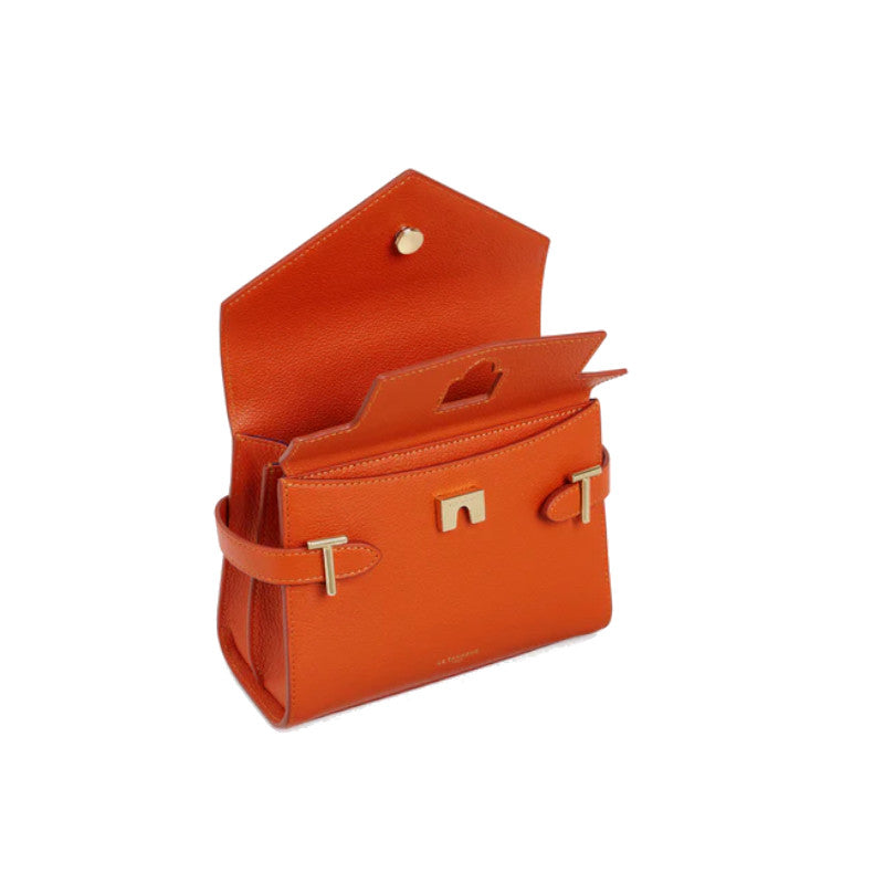 LE TANNEUR Petit sac à main double rabat Emilie en cuir grainé