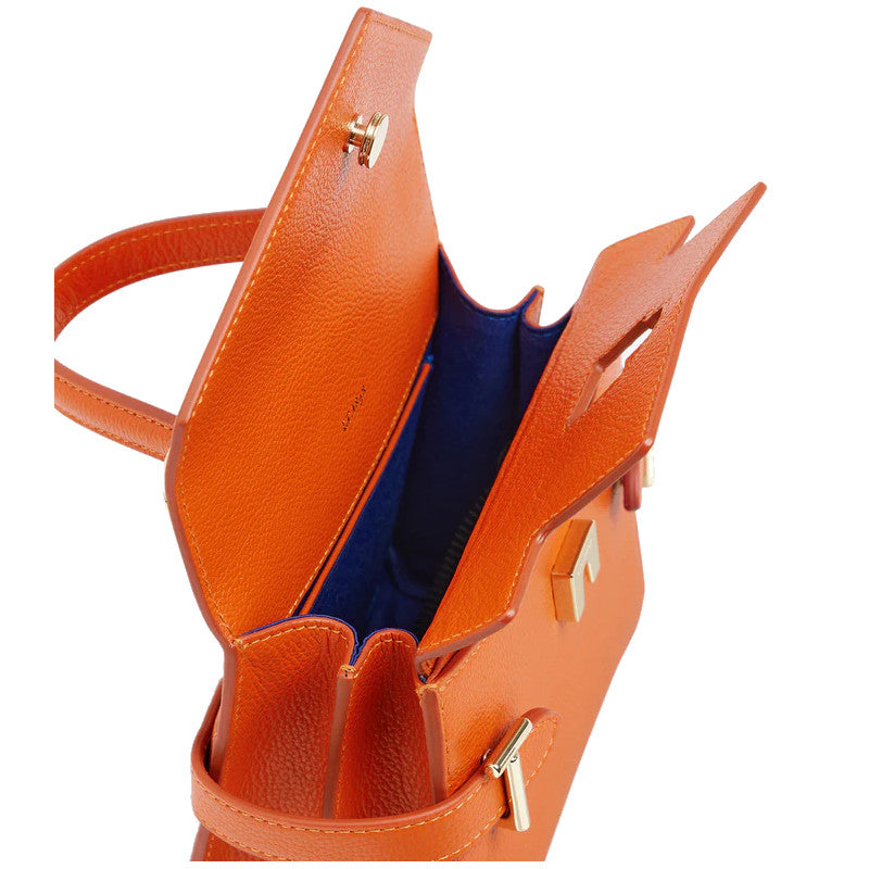 LE TANNEUR Petit sac à main double rabat Emilie en cuir grainé