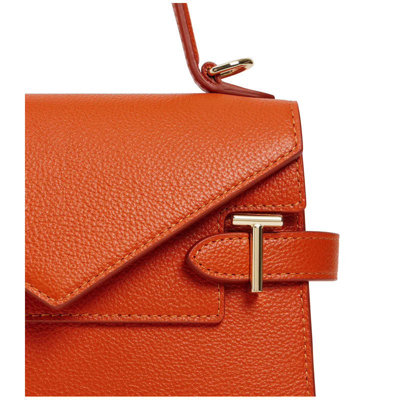 LE TANNEUR Petit sac à main double rabat Emilie en cuir grainé
