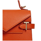 LE TANNEUR Petit sac à main double rabat Emilie en cuir grainé