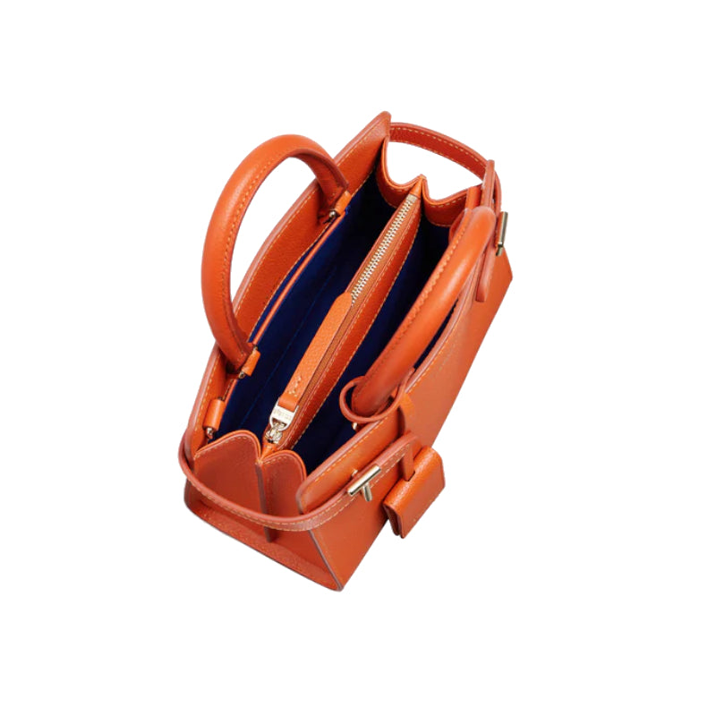 LE TANNEUR Petit sac à main double rabat Emilie en cuir grainé