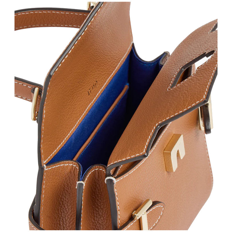 LE TANNEUR Petit sac à main double rabat Emilie en cuir grainé