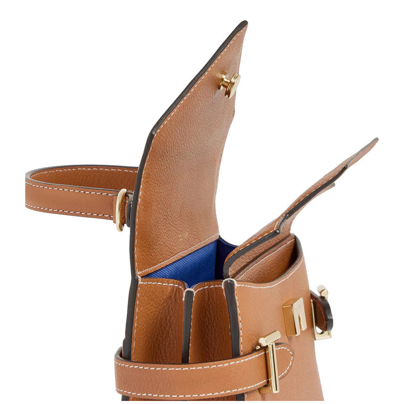 LE TANNEUR Petit sac à main double rabat Emilie en cuir grainé