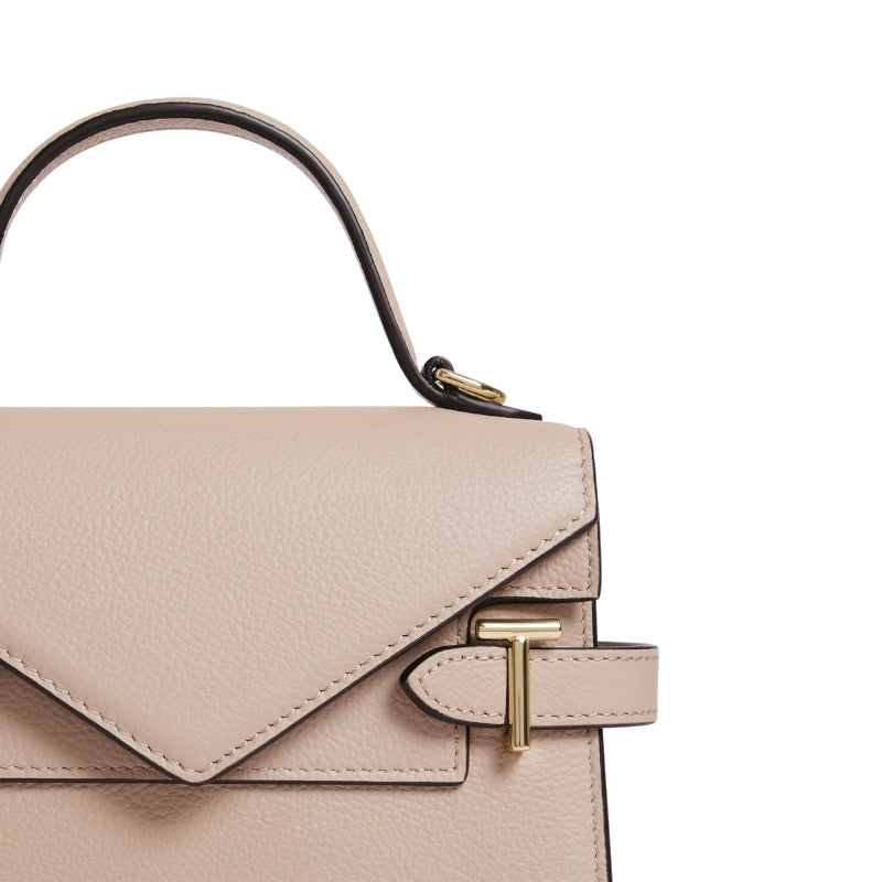 LE TANNEUR Petit sac à main double rabat Emilie en cuir grainé