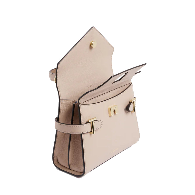 LE TANNEUR Petit sac à main double rabat Emilie en cuir grainé