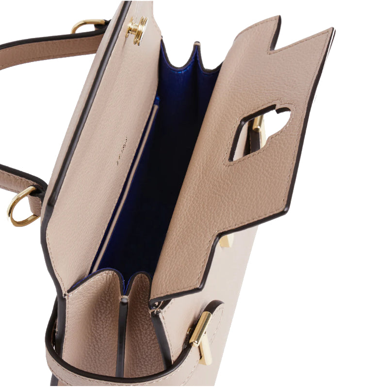 LE TANNEUR Petit sac à main double rabat Emilie en cuir grainé