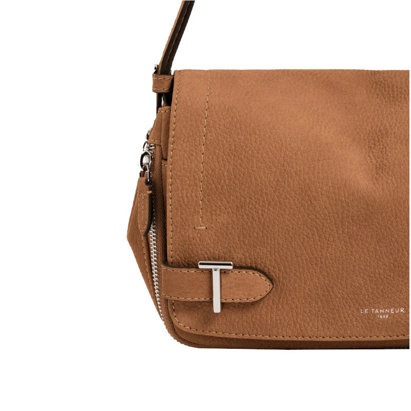 LE TANNEUR Petit sac bandoulière Simone en cuir nubuck grainé