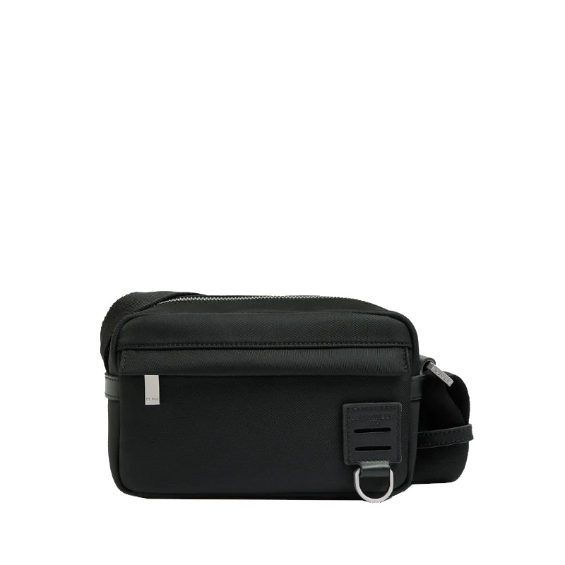 LE TANNEUR Petit sac bandoulière en toile nylon et cuir lisse