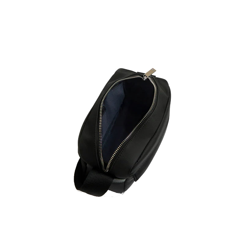 LE TANNEUR Petit sac bandoulière en toile nylon et cuir lisse