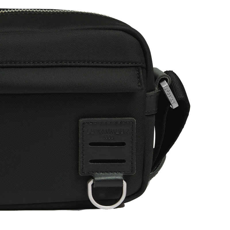 LE TANNEUR Petit sac bandoulière en toile nylon et cuir lisse