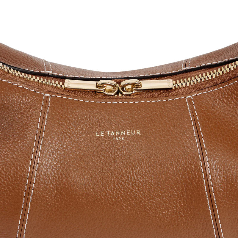 LE TANNEUR Petit sac hobo Juliette en cuir grainé