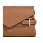 LE TANNEUR Pochette double rabat en cuir grainé