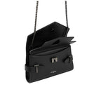 LE TANNEUR Pochette double rabat en cuir grainé