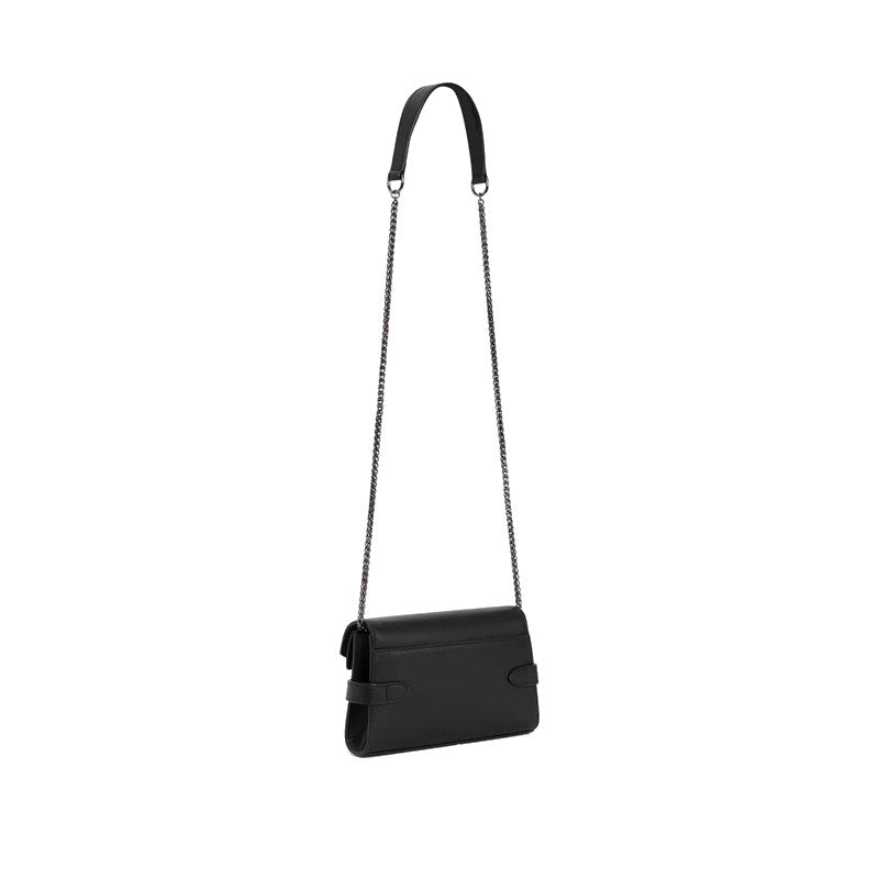 LE TANNEUR Pochette double rabat en cuir grainé