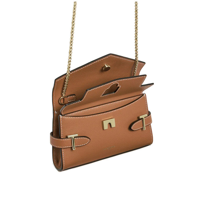 LE TANNEUR Pochette double rabat en cuir grainé