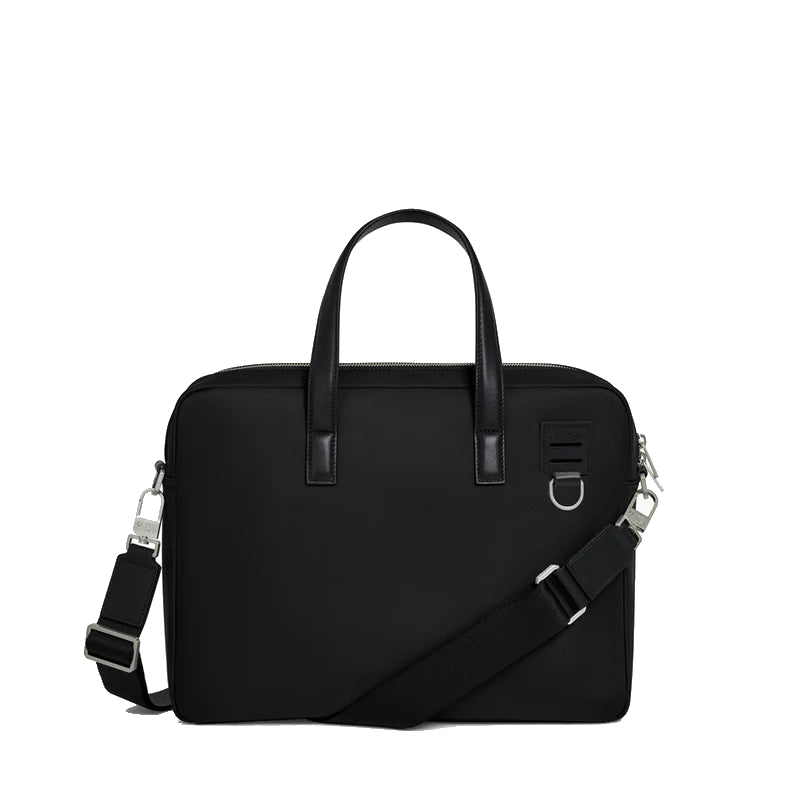 LE TANNEUR Porte-documents 15" en toile nylon et cuir lisse Basile