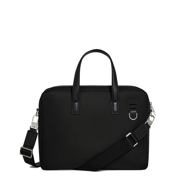 LE TANNEUR Porte-documents 15" en toile nylon et cuir lisse Basile