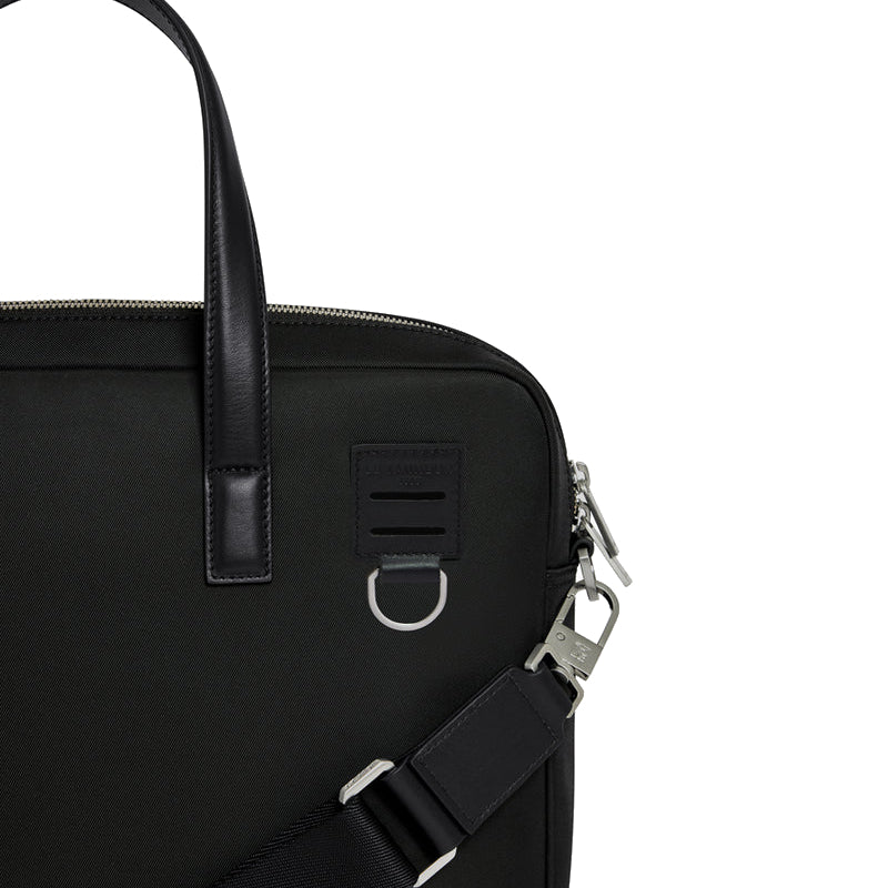 LE TANNEUR Porte-documents 15" en toile nylon et cuir lisse Basile