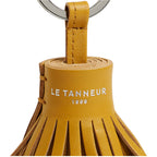 LE TANNEUR Porte clés pompons en cuir lisse