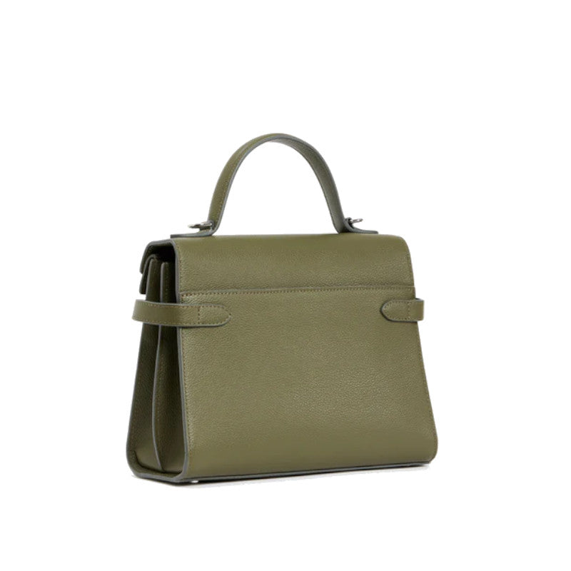 LE TANNEUR Sac à main double rabat moyen modèle Emilie en cuir grainé