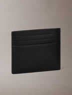 Noir - CALVIN KLEIN Porte-cartes cuir anti-RFID avec logo