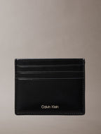 Noir - CALVIN KLEIN Porte-cartes cuir anti-RFID avec logo