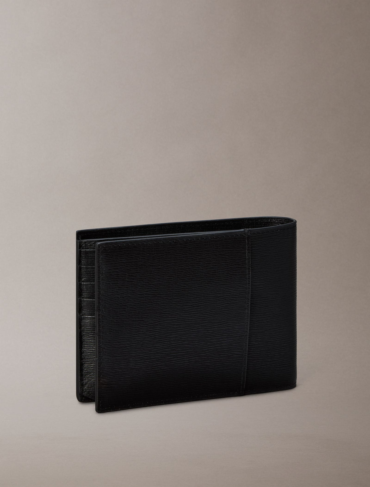 Noir - CALVIN KLEIN Portefeuille trois volets plaque Emblem