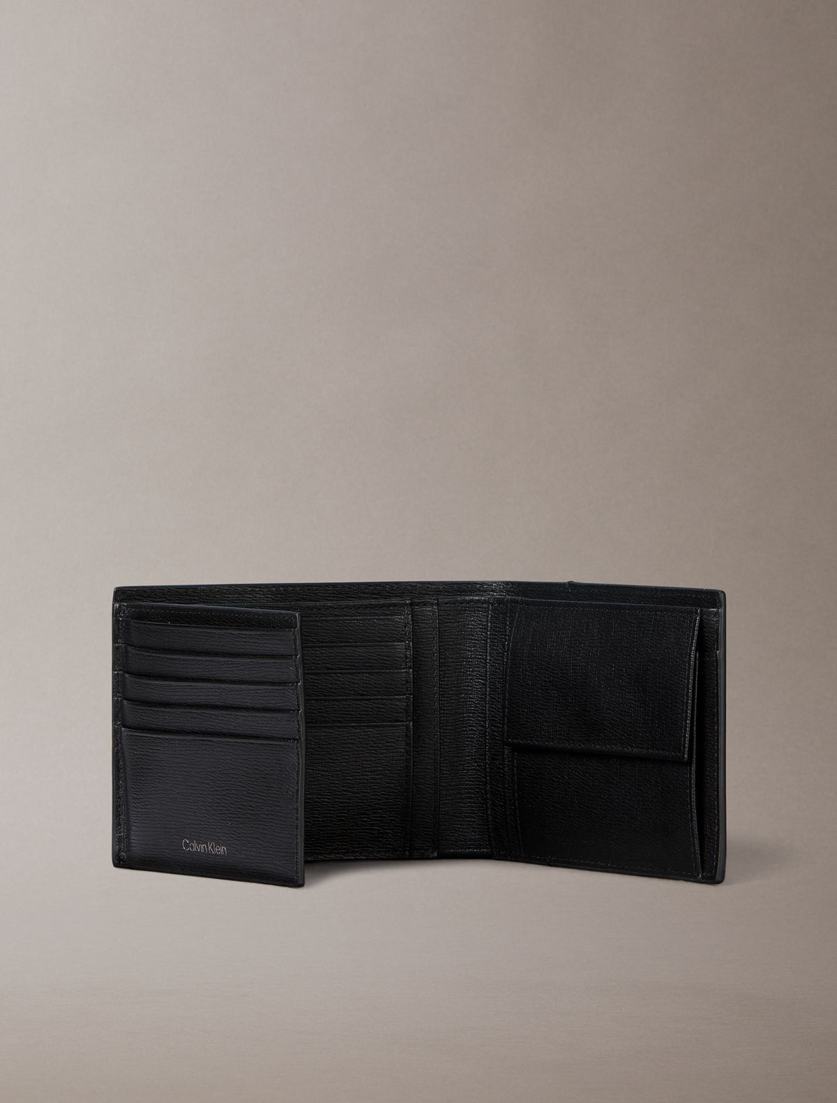 Noir - CALVIN KLEIN Portefeuille trois volets plaque Emblem