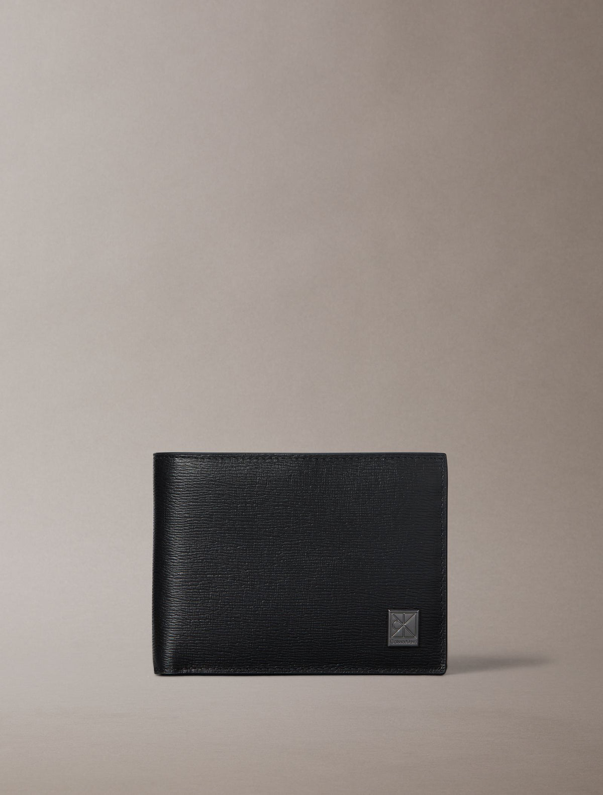 Noir - CALVIN KLEIN Portefeuille trois volets plaque Emblem