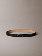 Noir / gunmetal mat - CALVIN KLEIN Ceinture 35 mm boucle carrée cuir lisse