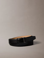 Noir / gunmetal mat - CALVIN KLEIN Ceinture 35 mm boucle carrée cuir lisse