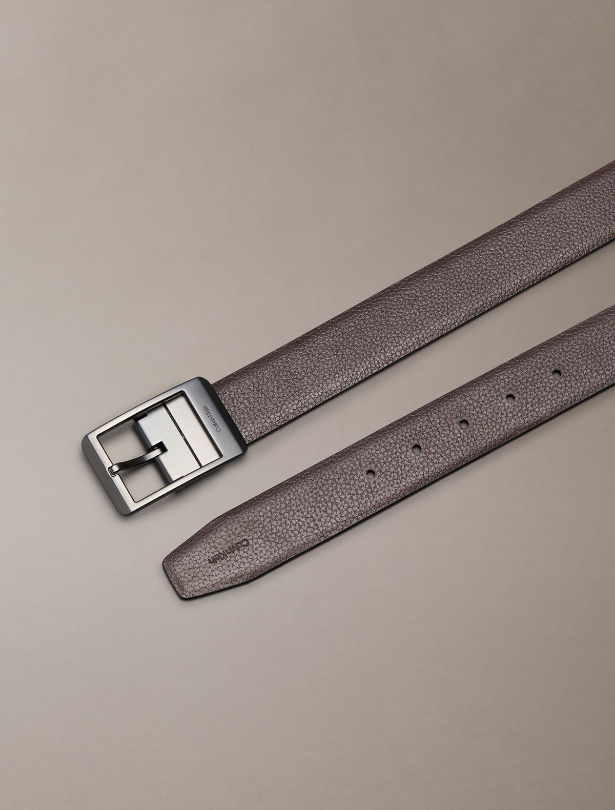Noir / CK Dark Brown - CALVIN KLEIN Ceinture réversible 35 mm boucle rectangulaire