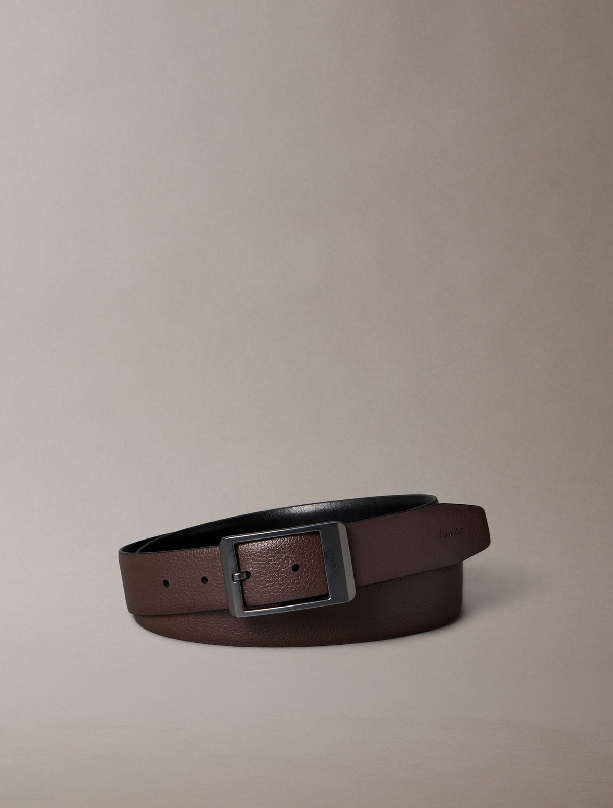 Noir / CK Dark Brown - CALVIN KLEIN Ceinture réversible 35 mm boucle rectangulaire