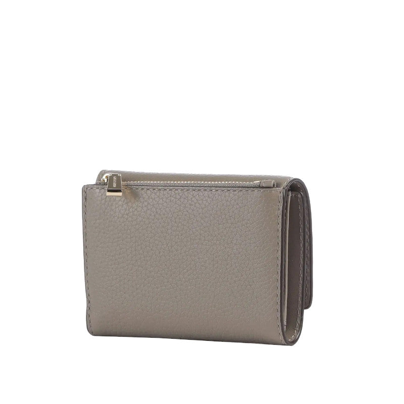 Taupe - MICHAEL KORS Portefeuille Bryant en cuir grainé de taille moyenne