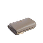 Taupe - MICHAEL KORS Portefeuille Bryant en cuir grainé de taille moyenne