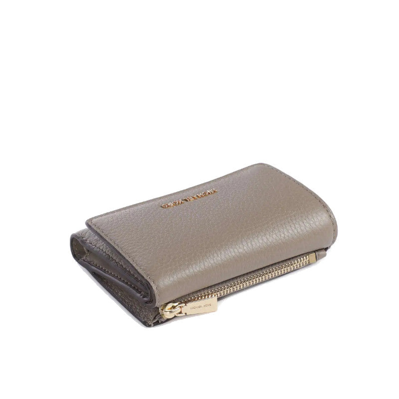 Taupe - MICHAEL KORS Portefeuille Bryant en cuir grainé de taille moyenne