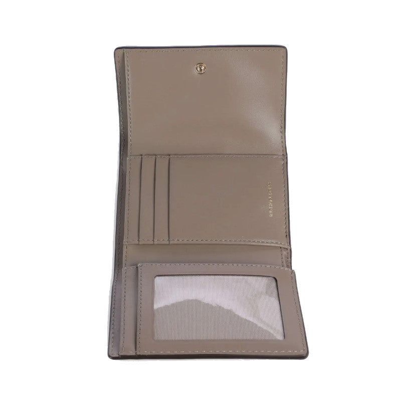 Taupe - MICHAEL KORS Portefeuille Bryant en cuir grainé de taille moyenne