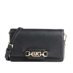 MICHAEL KORS Très petit sac à bandoulière Heather en cuir Noir
