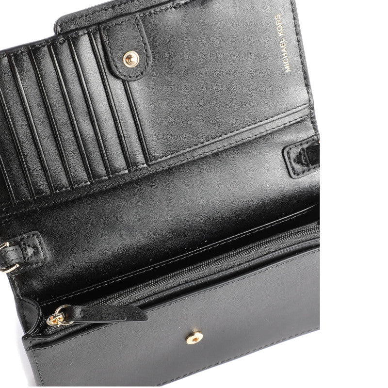 MICHAEL KORS Très petit sac à bandoulière Heather en cuir Noir