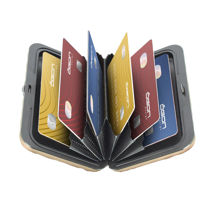ÖGON DESIGNS Porte-cartes alu matelassé QUILTED BUTTON