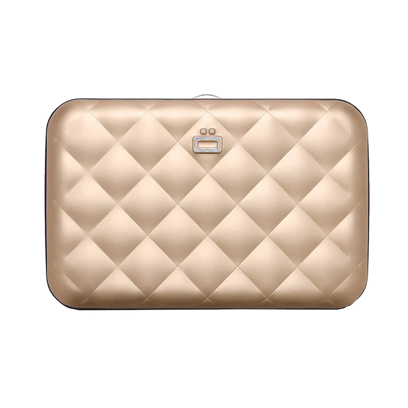 ÖGON DESIGNS Porte-cartes alu matelassé QUILTED BUTTON